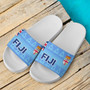 Fiji Flag Color With Traditional Patterns Slide Sandals
