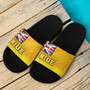 Niue Flag Color With Traditional Patterns Slide Sandals