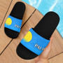 Palau Flag Color With Traditional Patterns Slide Sandals