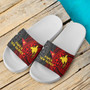 Papua New Guinea Seal With Flag Polynesian Pattern Slide Sandals