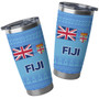 Fiji Flag Color With Traditional Patterns Tumbler