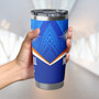 Marshall Islands Flag Color With Traditional Patterns Tumbler