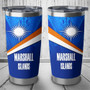 Marshall Islands Flag Color With Traditional Patterns Tumbler