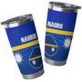 Nauru Flag Color With Traditional Patterns Tumbler