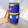 Nauru Flag Color With Traditional Patterns Tumbler