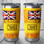 Niue Flag Color With Traditional Patterns Tumbler