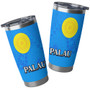 Palau Flag Color With Traditional Patterns Tumbler