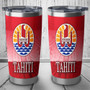 Tahiti Flag Color With Traditional Patterns Tumbler