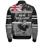 New Zealand Bomber Jacket Rugby Player Kiwi Bird With NZ Flag