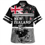 New Zealand Hawaiian Shirt Rugby Player Kiwi Bird With NZ Flag
