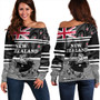 New Zealand Off Shoulder Sweatshirt Rugby Player Kiwi Bird With NZ Flag