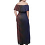 American Samoa Women Off Shoulder Long Dress Seal Of American Samoa Gradient Color Style