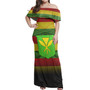 Kanaka Maoli Flag Color With Traditional Patterns Women Off Shoulder Long Dress