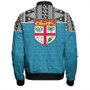 Fiji Bomber Jacket Fijian Tapa Pattern