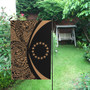 Cook Islands Garden Flag Lauhala Circle Gold