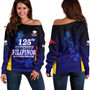 Philippines Filipinos Off Shoulder Sweatshirt Philippines Independence Day With Map