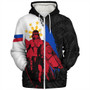 Philippines Filipinos Sherpa Hoodie Lapu Lapu Warrior Style Flag