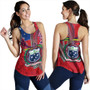 Samoa Women Tank Samoa Flag With Seal Teuilia Flowers Tradition Patterns