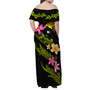 Papua New Guinea Women Off Shoulder Long Dress - Plumeria Tribal