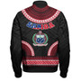 Samoa Bomber Jacket Tribal Pattern Flag Coat Of Arms Circle