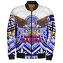 American Samoa Bomber Jacket Custom American Samoa Seal And Eagle Polynesian Tattoo