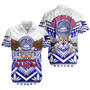 American Samoa Short Sleeve Shirt Custom American Samoa Seal And Eagle Polynesian Tattoo