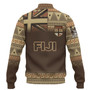 Fiji Baseball Jacket Flag Color With Traditional Patterns Ver 2