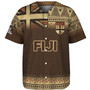 Fiji Baseball Shirt Flag Color With Traditional Patterns Ver 2