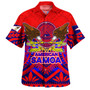 American Samoa Hawaiian Shirt Custom American Samoa Seal And Eagle Polynesian Tattoo Red