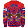 American Samoa Sweatshirt Custom American Samoa Seal And Eagle Polynesian Tattoo Red