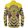 American Samoa Long Sleeve Shirt Custom American Samoa Seal And Eagle Polynesian Tattoo Yellow