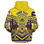 American Samoa Sherpa Hoodie Custom American Samoa Seal And Eagle Polynesian Tattoo Yellow