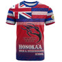 Hawaii Honokaʻa High & Intermediate School T-Shirt Flag Color With Traditional Patterns