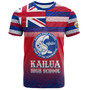 Hawaii Kailua High School T-Shirt Flag Color With Traditional Patterns