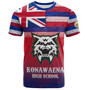 Hawaii Konawaena High School T-Shirt Flag Color With Traditional Patterns