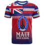 Hawaii Maui High School T-Shirt Flag Color With Traditional Patterns