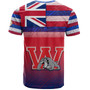 Hawaii Waialua High and Intermediate School T-Shirt Flag Color With Traditional Patterns