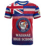 Hawaii Waianae High School T-Shirt Flag Color With Traditional Patterns