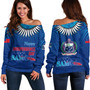 Samoa Off Shoulder Sweatshirt Happy Independence Day Samoa