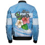 Fiji Bomber Jacket Noqu Suva Palm Tree Traditional Patterns