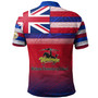 Hawaii Waimea Elementary School Polo Shirt Flag Color With Traditional Patterns