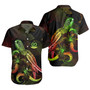 Vanuatu Short Sleeve Shirt Sea Turtle With Blooming Hibiscus Flowers Reggae