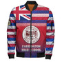 Hawaii Farrington High School Bomber Jacket Flag Color With Traditional Patterns