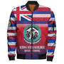 Hawaii King Kekaulike High School Bomber Jacket Flag Color With Traditional Patterns