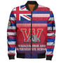 Hawaii Waialua High and Intermediate School Bomber Jacket Flag Color With Traditional Patterns