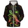 Samoa Sherpa Hoodie Sea Turtle With Blooming Hibiscus Flowers Reggae