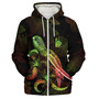 New Caledonia Sherpa Hoodie Sea Turtle With Blooming Hibiscus Flowers Reggae