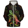 Chuuk State Sherpa Hoodie Sea Turtle With Blooming Hibiscus Flowers Reggae