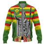 Hawaii Bomber Jacket Hawaii King With Flag Color With Traditional Patterns