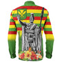 Hawaii Long Sleeve Shirt Hawaii King With Flag Color With Traditional Patterns
